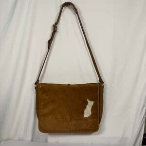 LongRope Brown Leather and Cowhide Hair-on-Hide Messenger Bag
